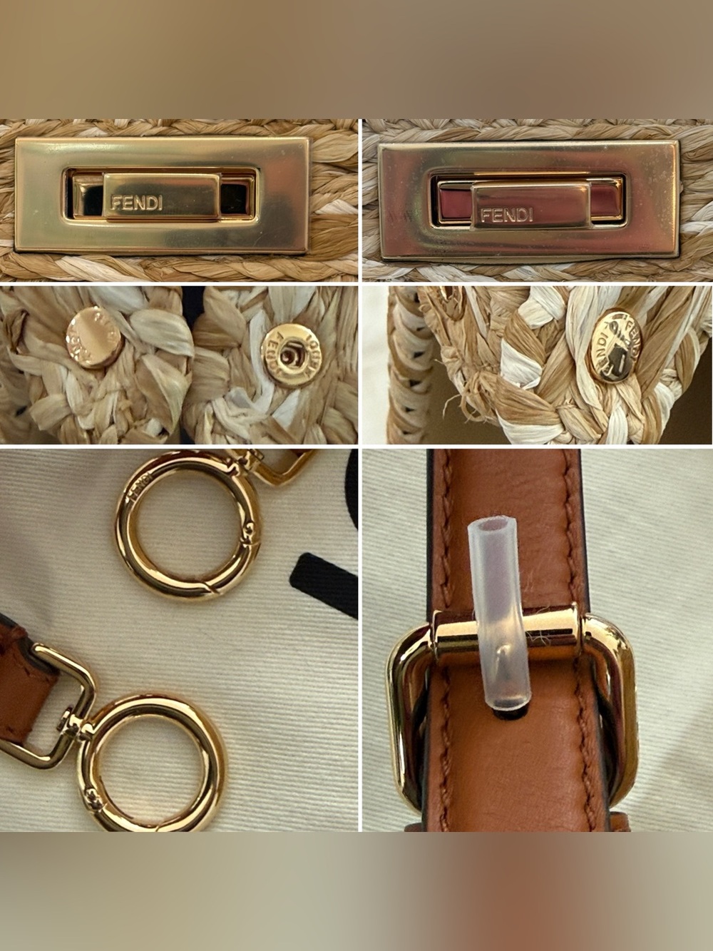 FENDI Peekaboo Iseeu Medium size. Raffia / Calf leather. RARE UNICORN! NWT! - Picture 13 of 15